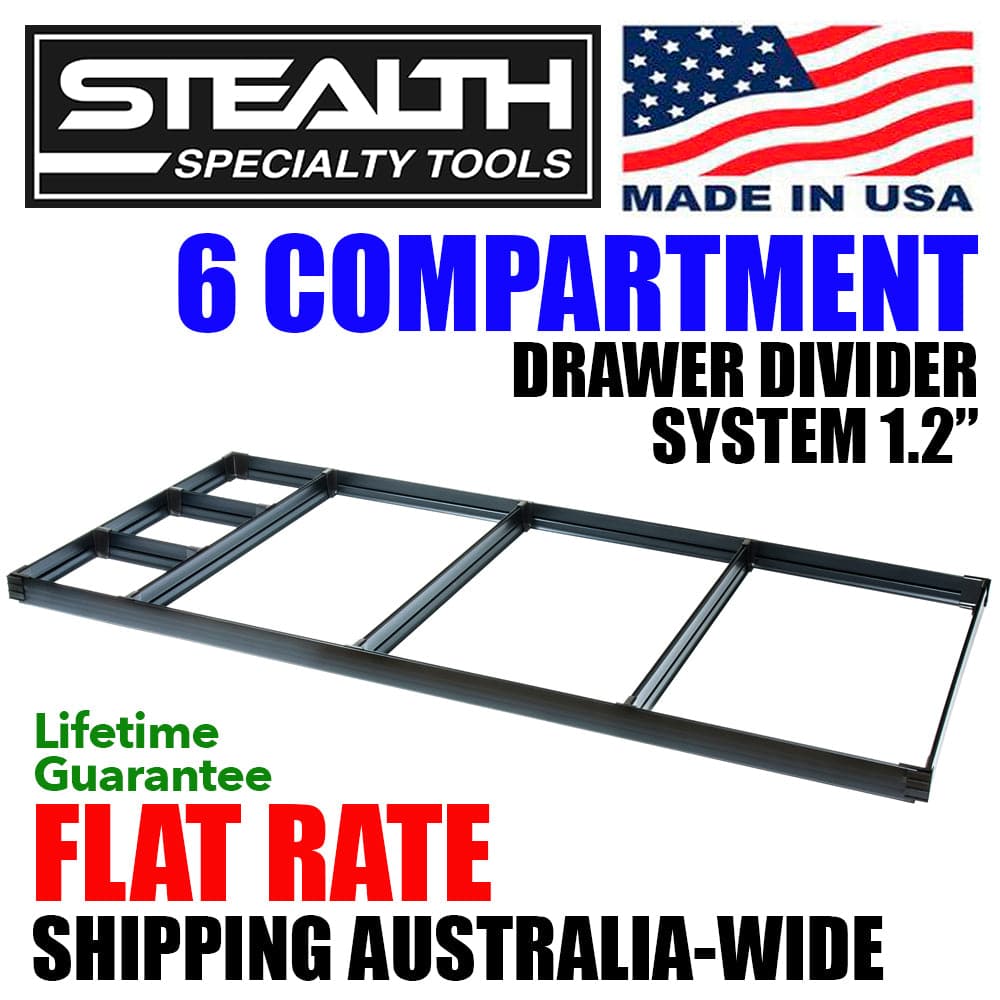 Stealth Speciality Tools Tool Organisers STEALTH 6 Compartment Drawer Divider - 1.2 inch (30mm) high