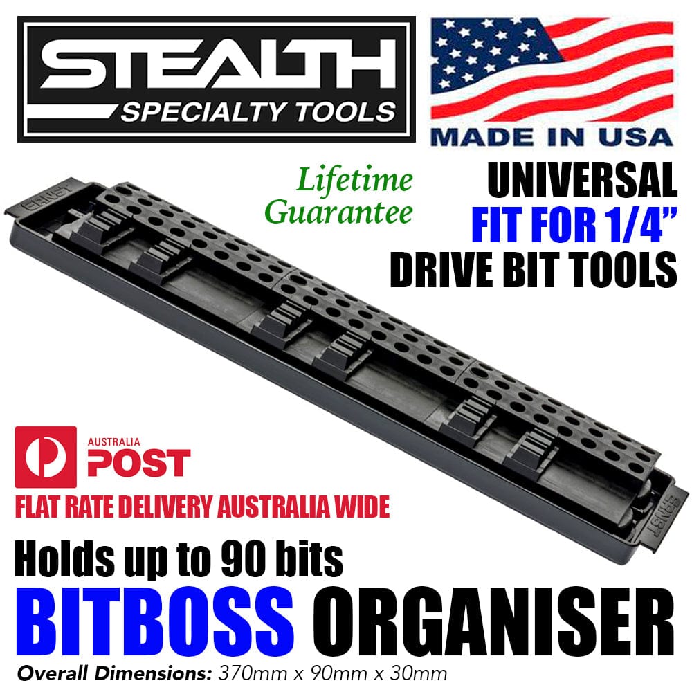 Stealth Speciality Tools Tool Organisers STEALTH Bitboss Black holds 90 bits compact tool organiser