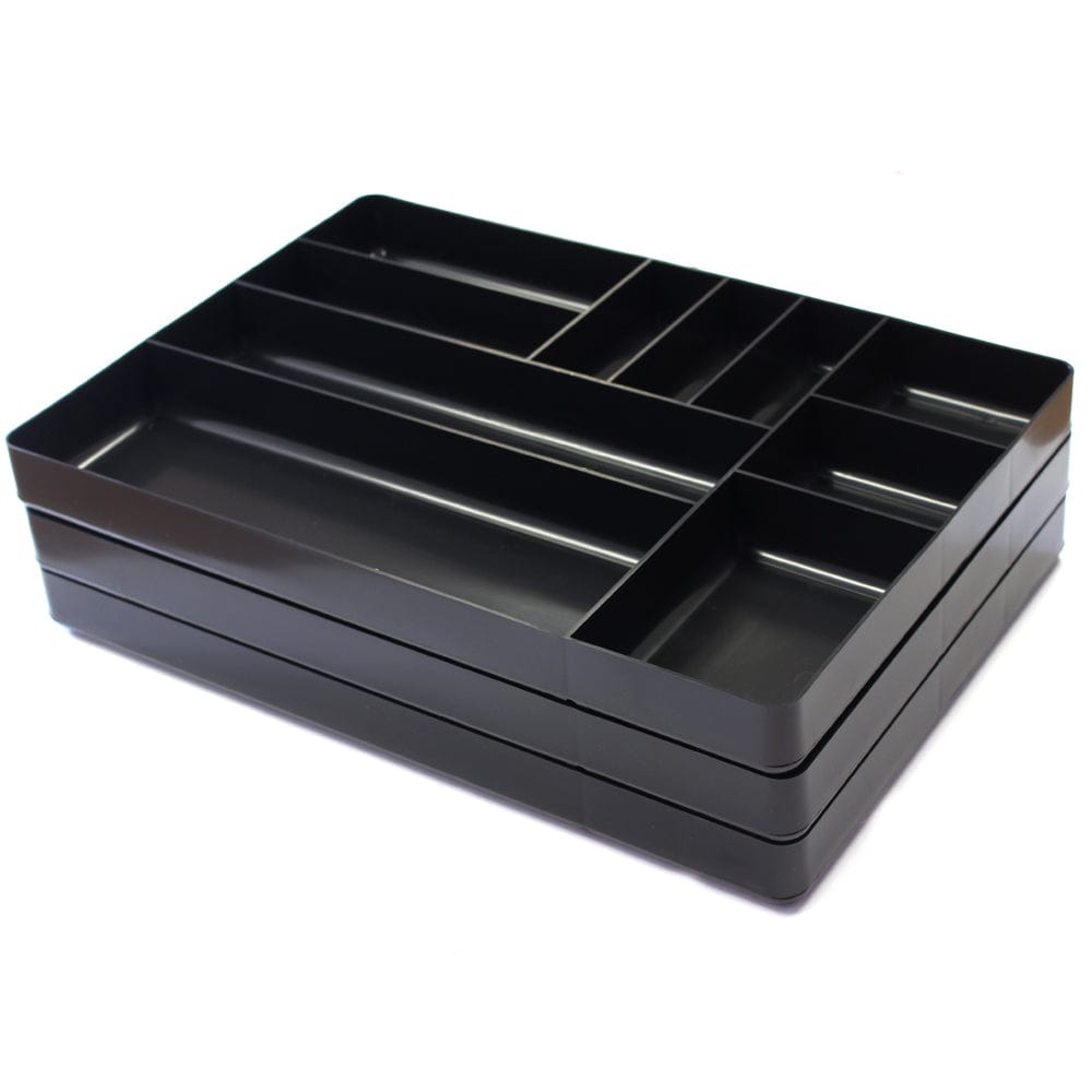 Stealth Speciality Tools Tool Organisers STEALTH Set of 3 x 10 Compartment Black Tool Trays