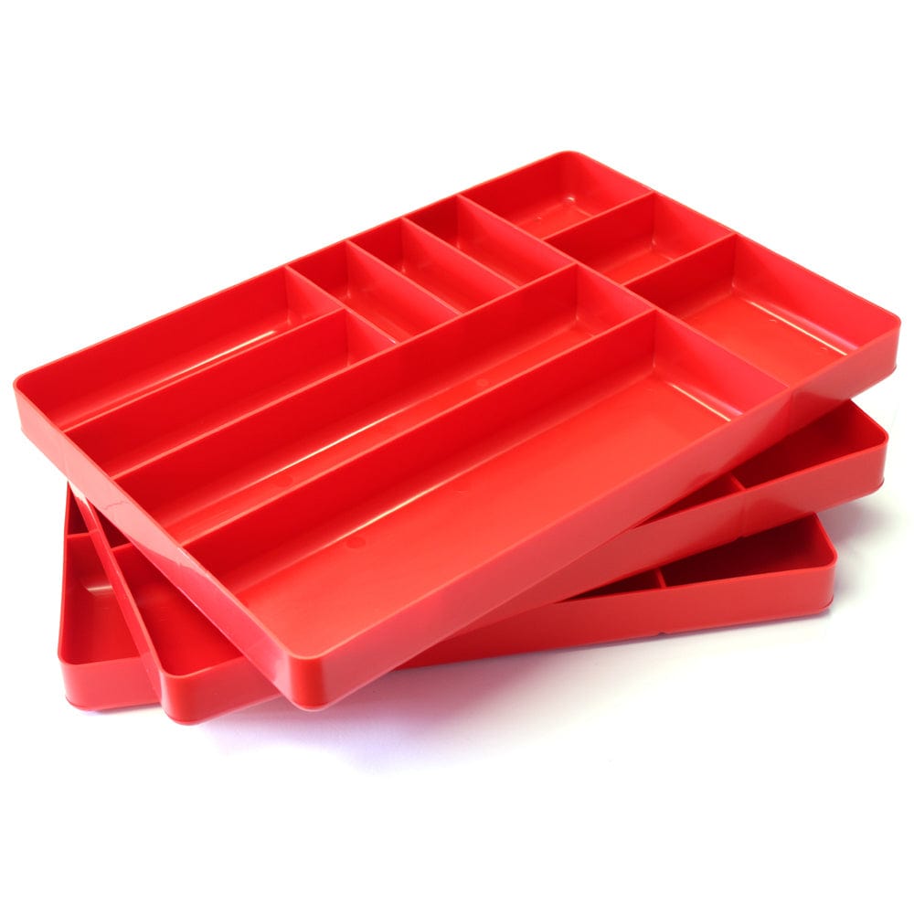 Stealth Speciality Tools Tool Organisers STEALTH Set of 3 x 10 Compartment Red Tool Tray