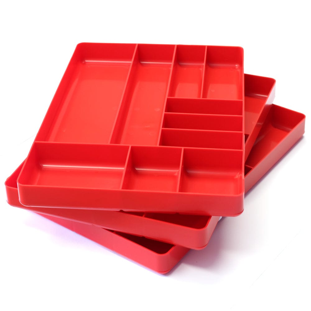 Stealth Speciality Tools Tool Organisers STEALTH Set of 3 x 10 Compartment Red Tool Tray