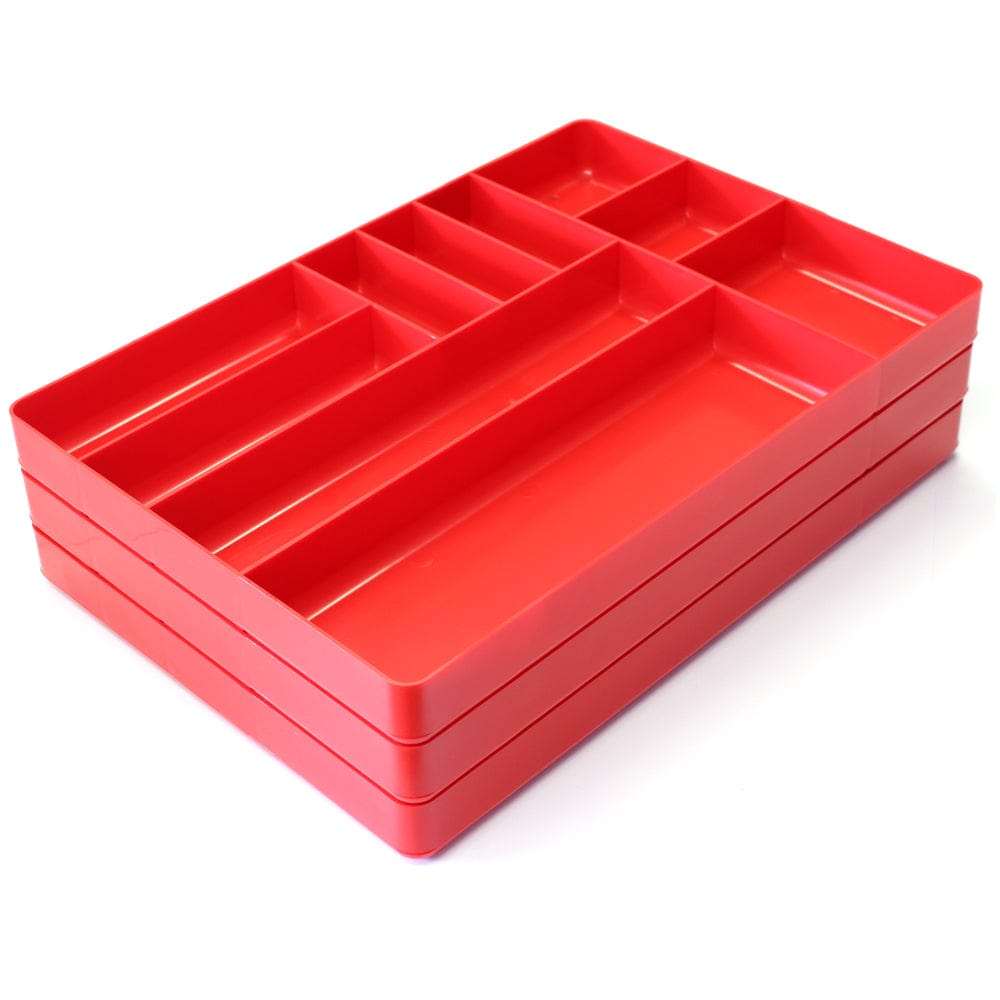 Stealth Speciality Tools Tool Organisers STEALTH Set of 3 x 10 Compartment Red Tool Tray