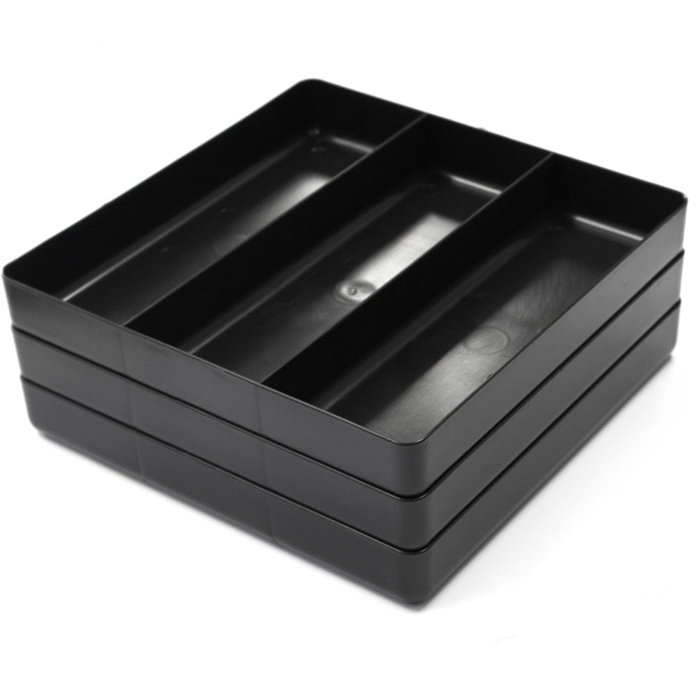 Stealth Speciality Tools Tool Organisers STEALTH Set of 3 x 3 Compartment Black Tool Trays