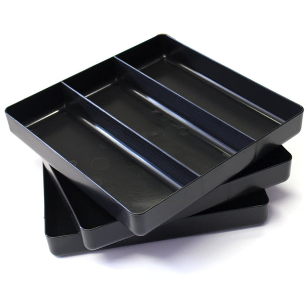 Stealth Speciality Tools Tool Organisers STEALTH Set of 3 x 3 Compartment Black Tool Trays